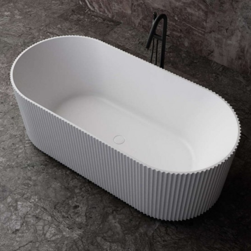 Studio 1 Haven Silk 1500mm Freestanding Oval Fluted Bath - JettaBoxLTD
