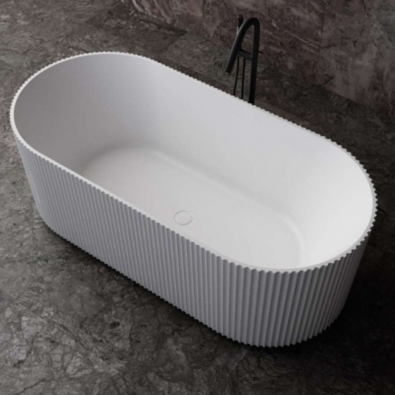 Studio 1 Haven Silk 1500mm Freestanding Oval Fluted Bath - JettaBoxLTD