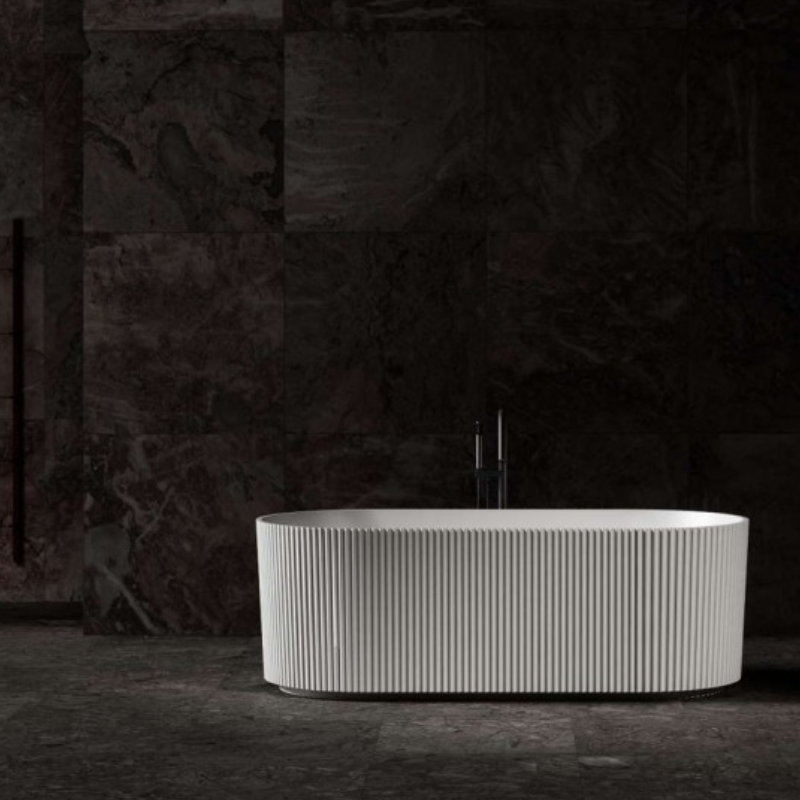 Studio 1 Haven Silk 1500mm Freestanding Oval Fluted Bath - JettaBoxLTD