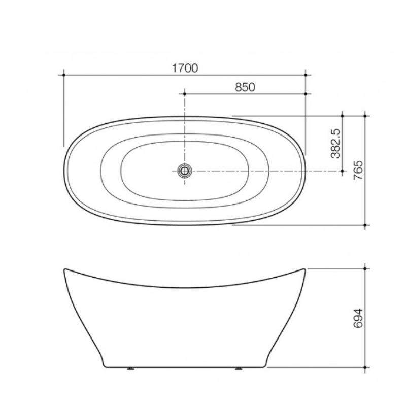 Caroma Cupid 1700mm Freestanding Bath - JettaBoxLTD